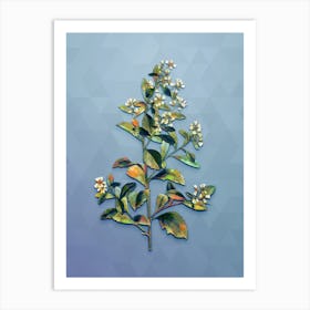 Vintage Eastern Baccharis Botanical Art on Summer Song Blue Art Print