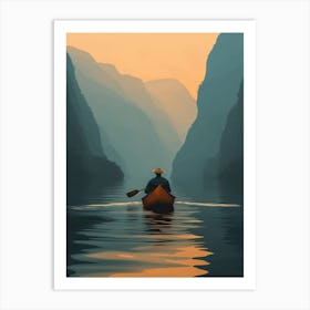 Man In A Canoe Art Print