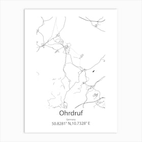 Ohrdruf,Germany Minimalist Map Art Print