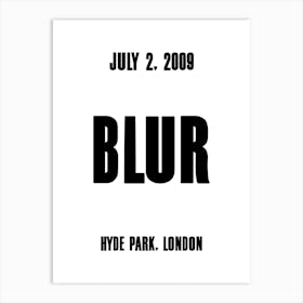 Blur 2009 Concert Poster Art Print