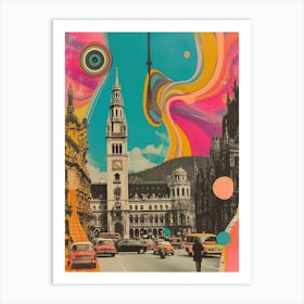 Vienna   Retro Collage Style 2 Art Print