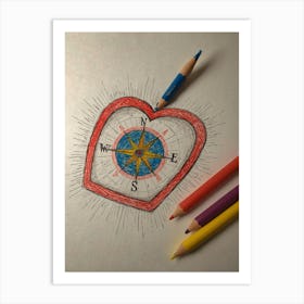 Heart Compass 18 Art Print