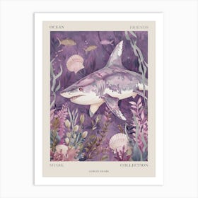Purple Goblin Shark Illustration 1 Poster Art Print
