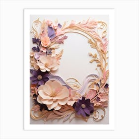 Paper Flower Frame Art Print