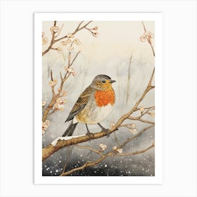 Bird Illustration Robin 4 Art Print