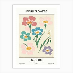 Birth Flowers January Art Print