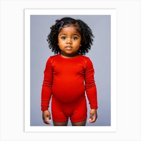 Little Girl In A Red Bodysuit Art Print