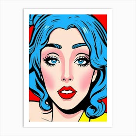 Pulsating Elegance: Pop Art’s Colorful Close-Up Pop Woman Art Print