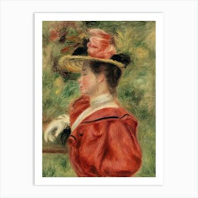Woman With Glove, Pierre Auguste Renoir Art Print