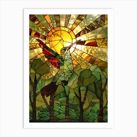 Hummingbird Stained Glass 7 Art Print