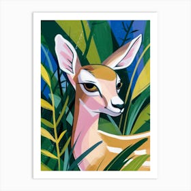 Deer In The Jungle Art Print