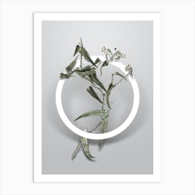 Vintage Rough Bindweed Minimalist Botanical Geometric Circle on Soft Gray n.0447 Art Print