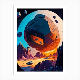 Asteroid Mining Comic Space Space Art Print