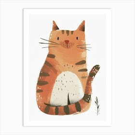 Cymric Cat Clipart Illustration 7 Art Print