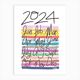 Avrilloreti 2024calendar 18x24 Rainbow Art Print