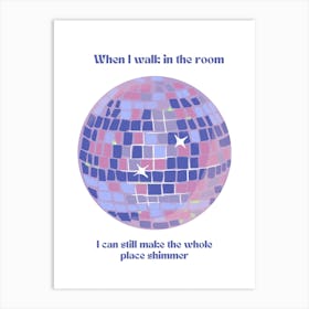 Bejeweled Taylor Swift Disco Ball Music Fan Art Art Print