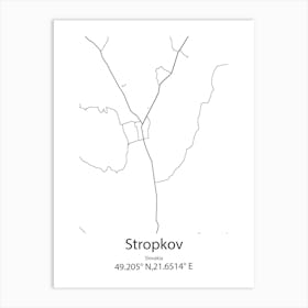 Stropkov,Slovakia Minimalist Map Art Print