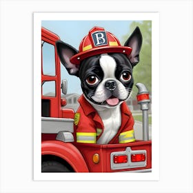 Firefighter Dog-Reimagined Art Print