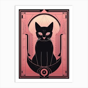The Judgment Tarot Card, Black Cat In Pink 3 Art Print
