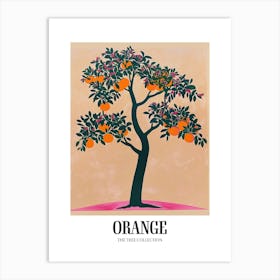 Orange Tree Colourful Illustration 2 Poster Art Print