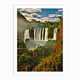 Iguazú Falls National Park Brazil Vintage Poster Art Print
