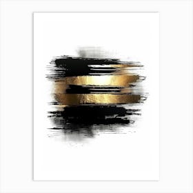 Gold And Black Abstract Painting 32 Art Print