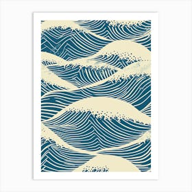 Japanese Waves Pattern Art Print