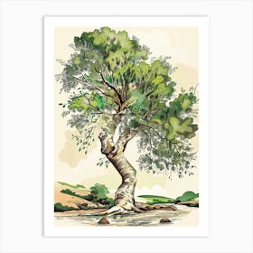 Alder Tree Storybook Illustration 3 Art Print