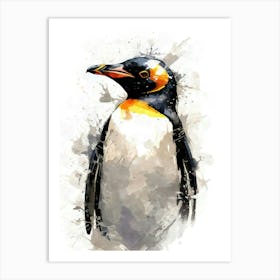 Aesthetic Abstract Watercolor Penguin Art Print