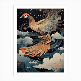 Pheasant 3 Gold Detail Painting Art Print