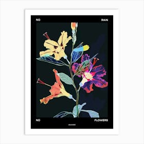 No Rain No Flowers Poster Hollyhock 1 Art Print