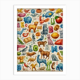 Alphabet Animals Art Print