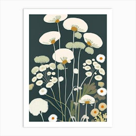Queen Anne's Lace Wildflower Modern Muted Colours 1 Art Print