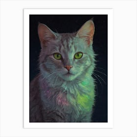 Cat With Green Eyes Art Print