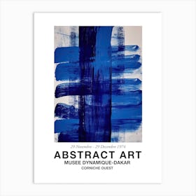 Blue Brush Strokes Abstract 3 Exhibition Poster Art Print