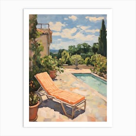 Sun Lounger By The Pool In Catania Italy Art Print