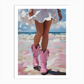 Pink Cowboy Boots 5 Art Print