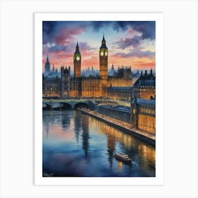 Big Ben At Dusk 1 Art Print