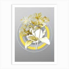Botanical Lychnis Grandiflora in Yellow and Gray Gradient n.014 Art Print