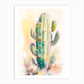 Saguaro Cactus Storybook Watercolours 1 Art Print