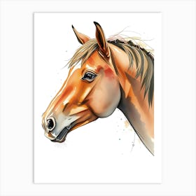 Watercolor Horse Head Art Print