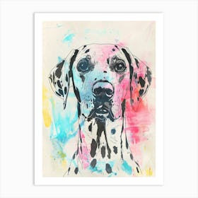 Dalmation Dog Pastel Line Illustration 2 Art Print