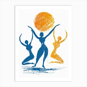 Women In Yoga Art Print