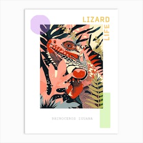 Rhinoceros Iguana Abstract Modern Illustration 5 Poster Art Print