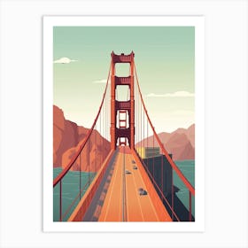 The Golden Gate San Francisco Travel Illustration 2 Art Print