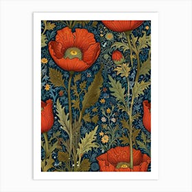 William Morris Poppies 2 Art Print