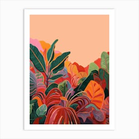 Boho Plant Painting Croton 3 Art Print