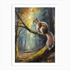 Squirrel In The Forest 1 Art Print