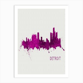 Detroit Michigan City Purple Art Print