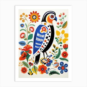 Scandinavian Bird Illustration Falcon 4 Art Print